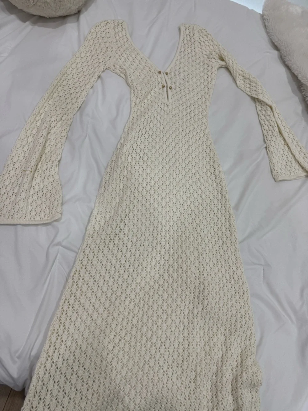 MESHKI KAYLEIGH CROCHET MAXI KNIT DRESS - Picture 6 of 8